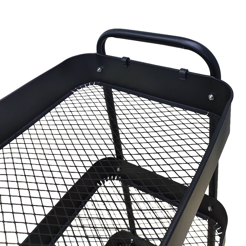 Carucior 3 Niveluri Nedea, Metal, Alb - Negru, 41x30x77 cm - Negru