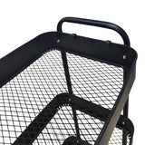 Carucior 3 Niveluri Nedea, Metal, Alb - Negru, 41x30x77 cm - Negru