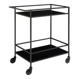 Cărucior servire, Natural - Negru, 40x79x68 cm - Negru