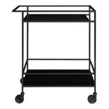 Cărucior servire, Natural - Negru, 40x79x68 cm - Negru