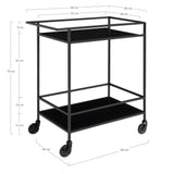 Cărucior servire, Natural - Negru, 40x79x68 cm - Negru