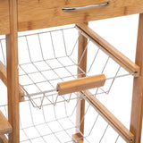 Caruicior cu 7 niveluri Esla bambus, alb Natural, 74x37x86 cm