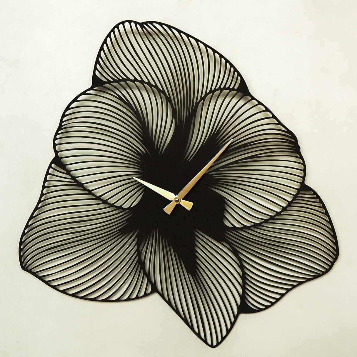 Ceas de perete Azalea Metal Wall Clock - Black, Negru, 70x70 cm