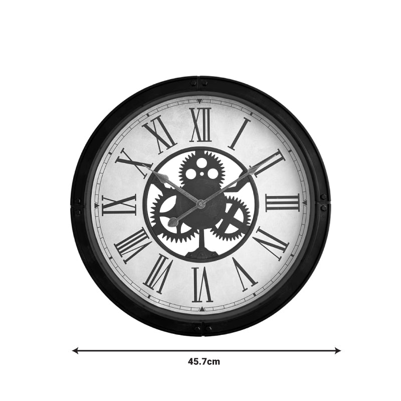Ceas de perete Candal, antica neagra, D 46x5 cm, imagine suplimentara