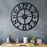 Ceas de perete Circle XL, Negru, 70x70 cm