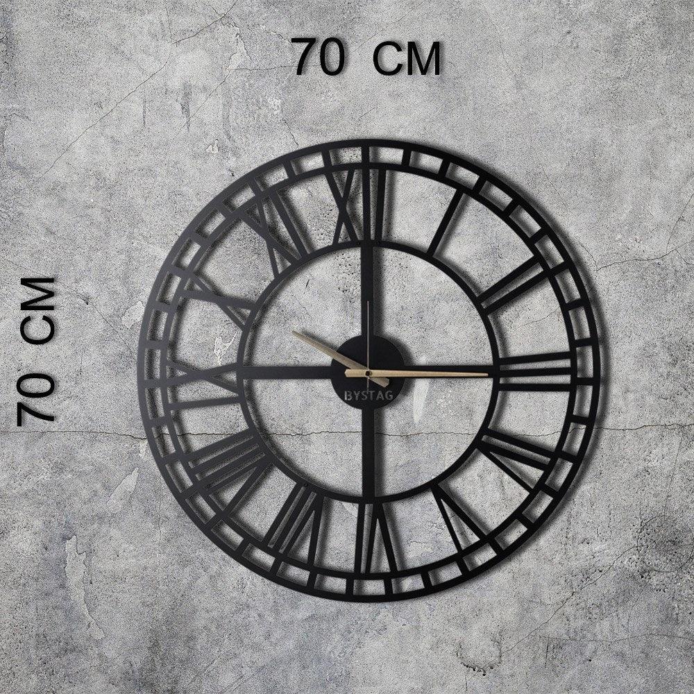 Ceas de perete Classic XL, Negru, 70x70 cm