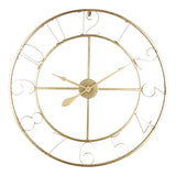 Ceas de perete Compa metalic, aurie, 80x80 cm