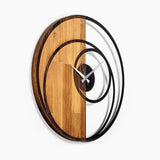 Ceas de perete decorativ din lemn Circle, Nuc, 56x56 cm