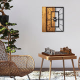 Ceas de perete decorativ din lemn Wooden Clock 37, Nuc deschis, 58x49 cm