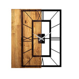 Ceas de perete decorativ din lemn Wooden Clock 37, Nuc deschis, 58x49 cm