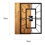 Ceas de perete decorativ din lemn Wooden Clock 37, Nuc deschis, 58x49 cm