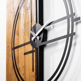 Ceas de perete decorativ din lemn Wooden Clock 38, Nuc deschis, 58x56 cm