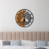 Ceas de perete decorativ din lemn Wooden Clock , Nuc, 56x56 cm