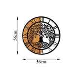Ceas de perete decorativ din lemn Wooden Clock , Nuc, 56x56 cm