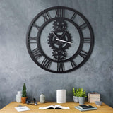 Ceas de perete Gear XL, Negru, 70x70 cm