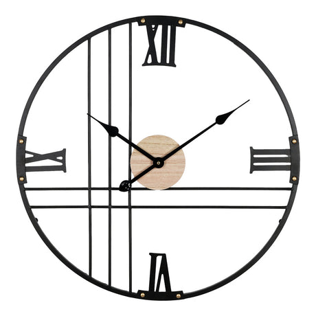 Ceas de perete Latine metal, neagra, 60x60 cm
