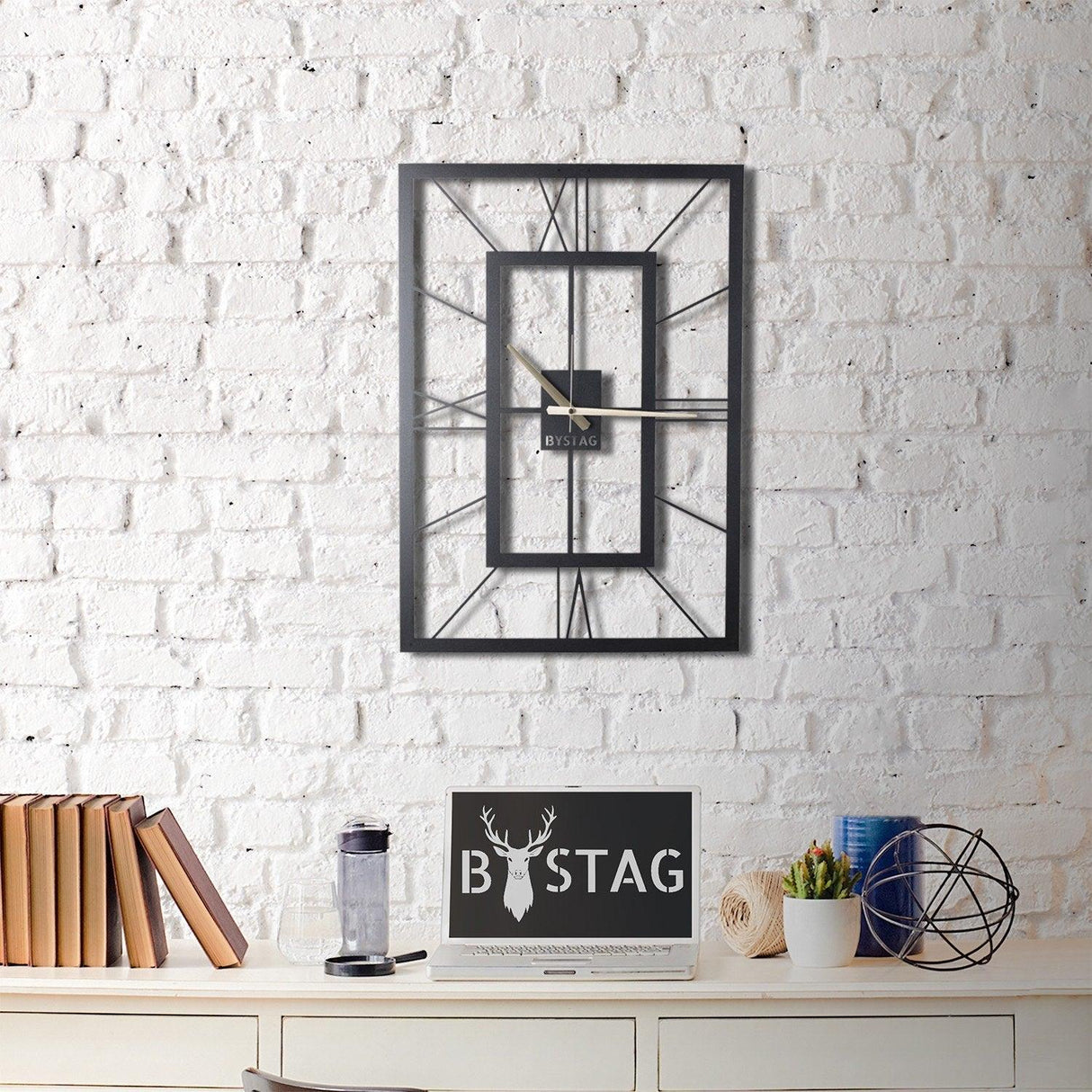 Ceas de perete November XL, Negru, 49x70 cm