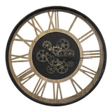 Ceas de perete Paul negru-metal Natural-mdf, D57x6 cm