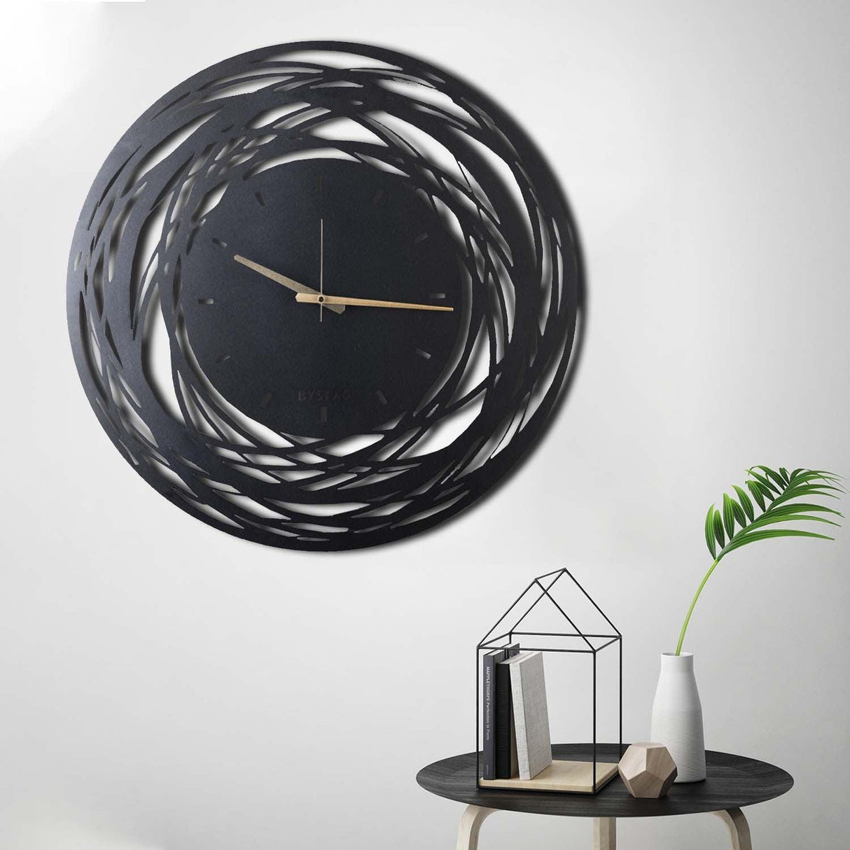 Ceas de perete Timeless Zone, Negru, 70x70 cm