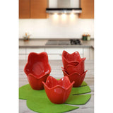 Ceramic Set Boluri (6 Piese) Red Lily, Roșu, 8x8x8 cm
