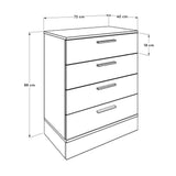 Comoda SFN-840-MB-1 Home Collection® Base, 4 sertare, Crem / Alb, 72x88x40 cm