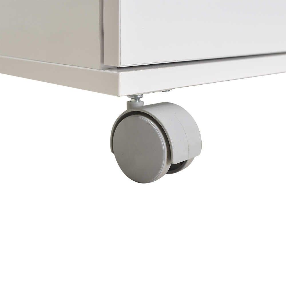 Comoda ADR-415-PP-1 Home Collection® Diamond, 1 usa, 5 sertare, cu rotile, Alb Lucios, 85x44x81 cm