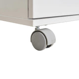 Comoda ADR-415-PP-1 Home Collection® Diamond, 1 usa, 5 sertare, cu rotile, Alb Lucios, 85x44x81 cm