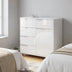 Comoda Adore Diamond, 1 usa, 5 sertare, cu rotile, Alb Lucios, 85 x 44 x 81 cm | SKU: ADR-415-PP-1