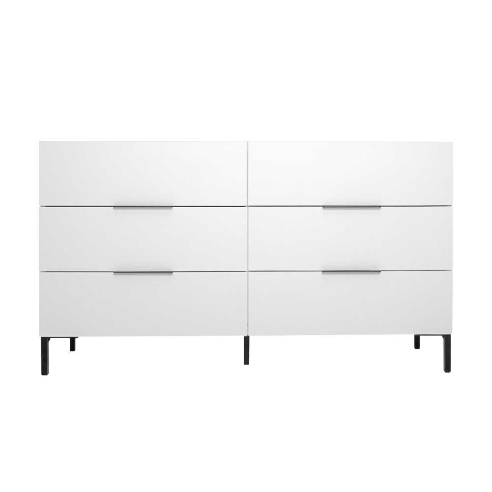 Comoda SFN-1760-DD-1 Home Collection® Oryana, 3 sertare, Alb - Nuc, 140x81x44 cm - Alb | SKU: SFN-1760-DD-1, SFN-1760-OO-1