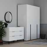 Comoda SFN-1760-DD-1 Home Collection® Oryana, 3 sertare, Alb - Nuc, 140x81x44 cm - Alb | SKU: SFN-1760-DD-1, SFN-1760-OO-1
