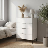 Comoda SFN-1740-DD-1 Home Collection® Oryana, 4 sertare, Alb - Nuc - Stejar, 80x104x44 cm - Comoda SFN-1740-DD-1 home collection Oryana, 4 sertare, Alb - Nuc - Stejar, 80x104x44 cm - SFN-1740-DD-1 | SKU: SFN-1740-DD-1