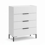 Comoda SFN-1740-DD-1 Home Collection® Oryana, 4 sertare, Alb - Nuc - Stejar, 80x104x44 cm - Comoda SFN-1740-DD-1 Home Collection® Oryana, 4 sertare, Alb - Nuc - Stejar, 80x104x44 cm | SKU: SFN-1740-FF-1