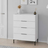 Comoda SFN-1740-DD-1 Home Collection® Oryana, 4 sertare, Alb - Nuc - Stejar, 80x104x44 cm - Alb | SKU: SFN-1740-DD-1, SFN-1740-OO-1, SFN-1740-FF-1