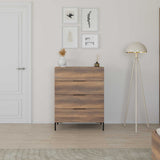 Comoda SFN-1740-DD-1 Home Collection® Oryana, 4 sertare, Alb - Nuc - Stejar, 80x104x44 cm - Nuc | SKU: SFN-1740-DD-1, SFN-1740-OO-1, SFN-1740-FF-1