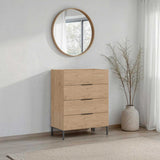 Comoda SFN-1740-DD-1 Home Collection® Oryana, 4 sertare, Alb - Nuc - Stejar, 80x104x44 cm - Stejar | SKU: SFN-1740-FF-1