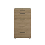 Comoda SFN-550-FF-1 Home Collection® Trendline cu 5 sertare, Alb - Maro - Stejar - Mov, 60x108x44 cm - Stejar | SKU: SFN-550-FF-1