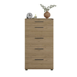 Comoda SFN-550-FF-1 Home Collection® Trendline cu 5 sertare, Alb - Maro - Stejar - Mov, 60x108x44 cm - Stejar | SKU: SFN-550-FF-1