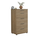 Comoda SFN-550-FF-1 Home Collection® Trendline cu 5 sertare, Alb - Maro - Stejar - Mov, 60x108x44 cm - Stejar | SKU: SFN-550-FF-1