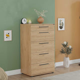 Comoda SFN-550-FF-1 Home Collection® Trendline cu 5 sertare, Alb - Maro - Stejar - Mov, 60x108x44 cm - Stejar | SKU: SFN-550-FF-1