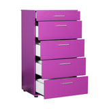 Comoda SFN-550-FF-1 Home Collection® Trendline cu 5 sertare, Alb - Maro - Stejar - Mov, 60x108x44 cm - Mov | SKU: SFN-550-FF-1, SFN-550-BB-1, SFN-550-OO-1, SFN-550-UU-1
