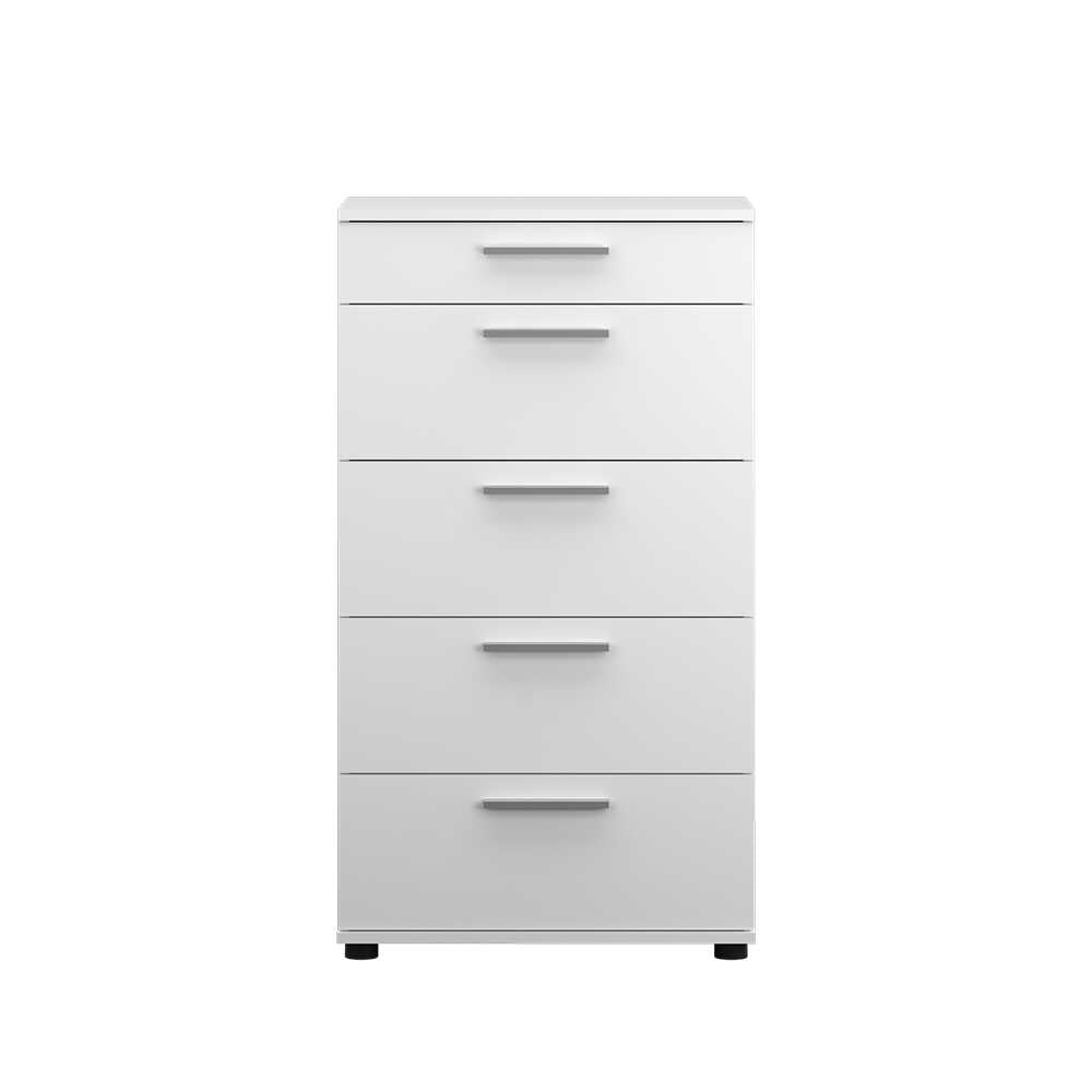 Comoda SFN-550-FF-1 Home Collection® Trendline cu 5 sertare, Alb - Maro - Stejar - Mov, 60x108x44 cm - Alb | SKU: SFN-550-FF-1, SFN-550-BB-1, SFN-550-OO-1, SFN-550-UU-1