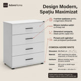 Comoda SFN-604-BB-1 Home Collection® White, 4 sertare, 65x78x41 cm - Alb | SKU: SFN-604-BB-1, SFN-604-FF-1