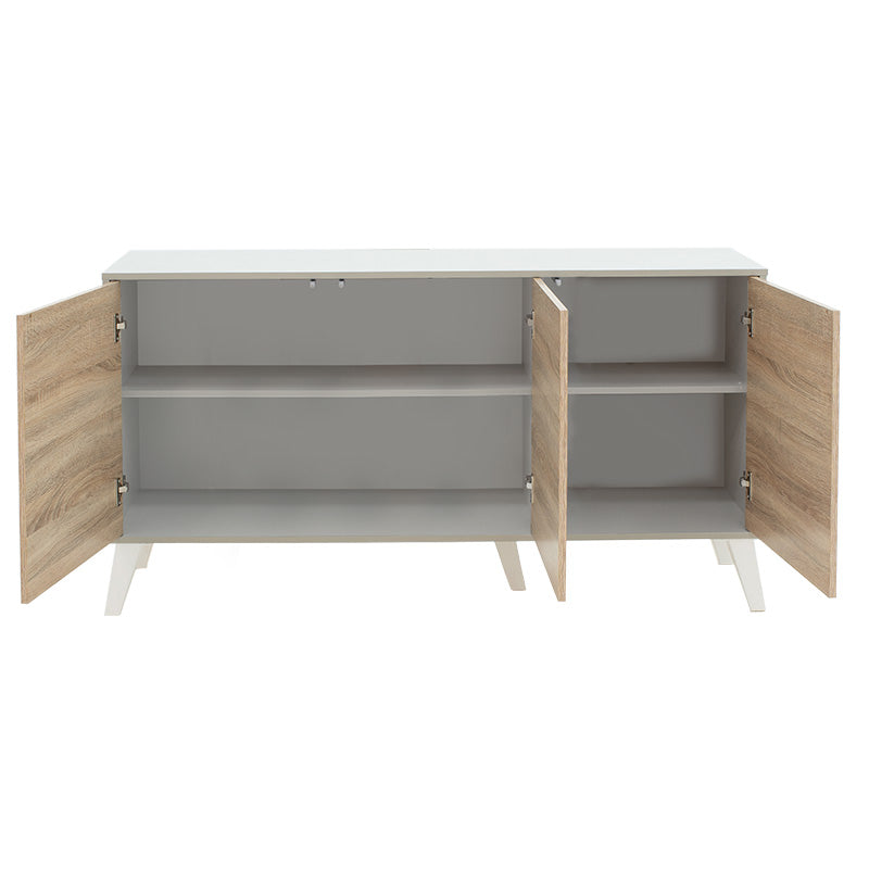 Consola Bufet Billie, Pal melaminat, 149x40x77 cm - Sonoma-Gri deschis