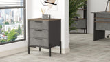 Comoda Birou - Rollbox cu 3 sertare Scandinav, Maro, 54x70x45 cm