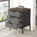 Comoda Birou - Rollbox cu 3 sertare Scandinav, Maro, 54x70x45 cm