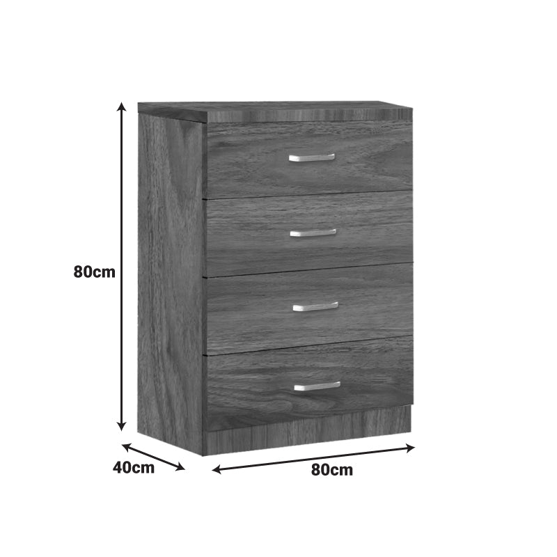 Comoda cu 4 sertare Killian, Sonoma - Wenge, 80x40x80 cm - Nuc