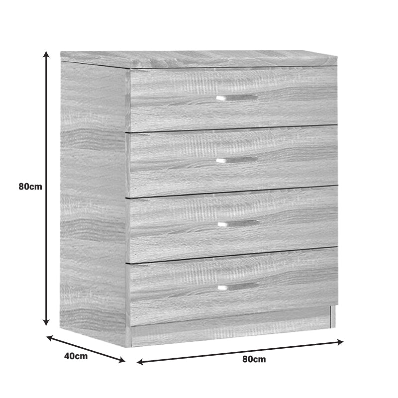 Comoda cu 4 sertare Killian, Sonoma - Wenge, 80x40x80 cm - Sonoma