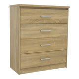 Comoda cu 4 sertare Olympus, stejar deschis, 80x40x95 cm