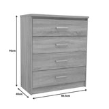 Comoda cu 4 sertare Olympus, stejar deschis, 80x40x95 cm