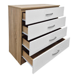 Comoda cu sertare Athos, Lemn, 80x40x79 cm - Sonoma-Alb